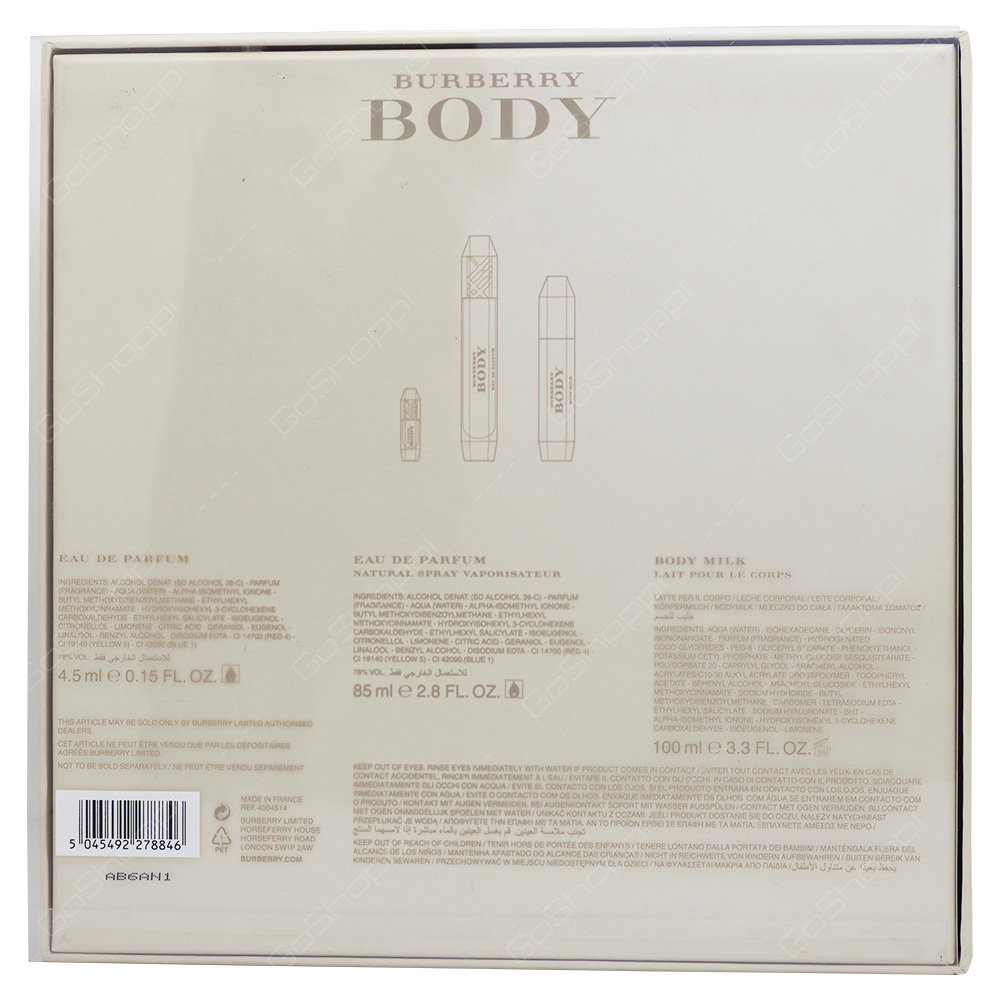 Burberry Body Eau De Parfum Gift Set For Women 3pcs