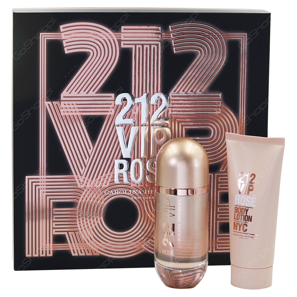 Carolina Herrera 212 VIP Rose Gift Pack For Women Eau De Parfum 80ml Body Lotion 100ml