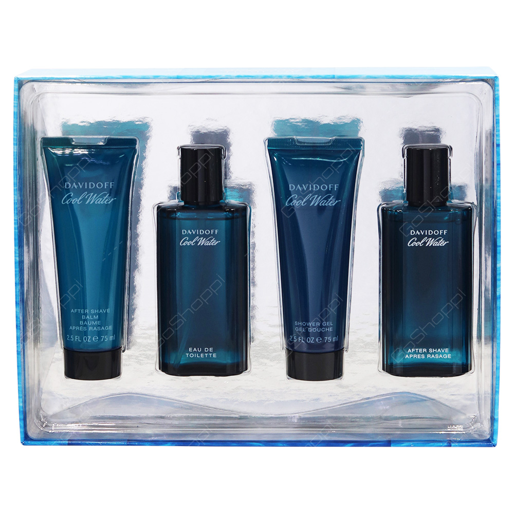 Davidoff Cool Water Gift Set For Men Eau De Toilette 75ml After Shave Balm 75ml Shower Gel 75ml After Shave 75ml