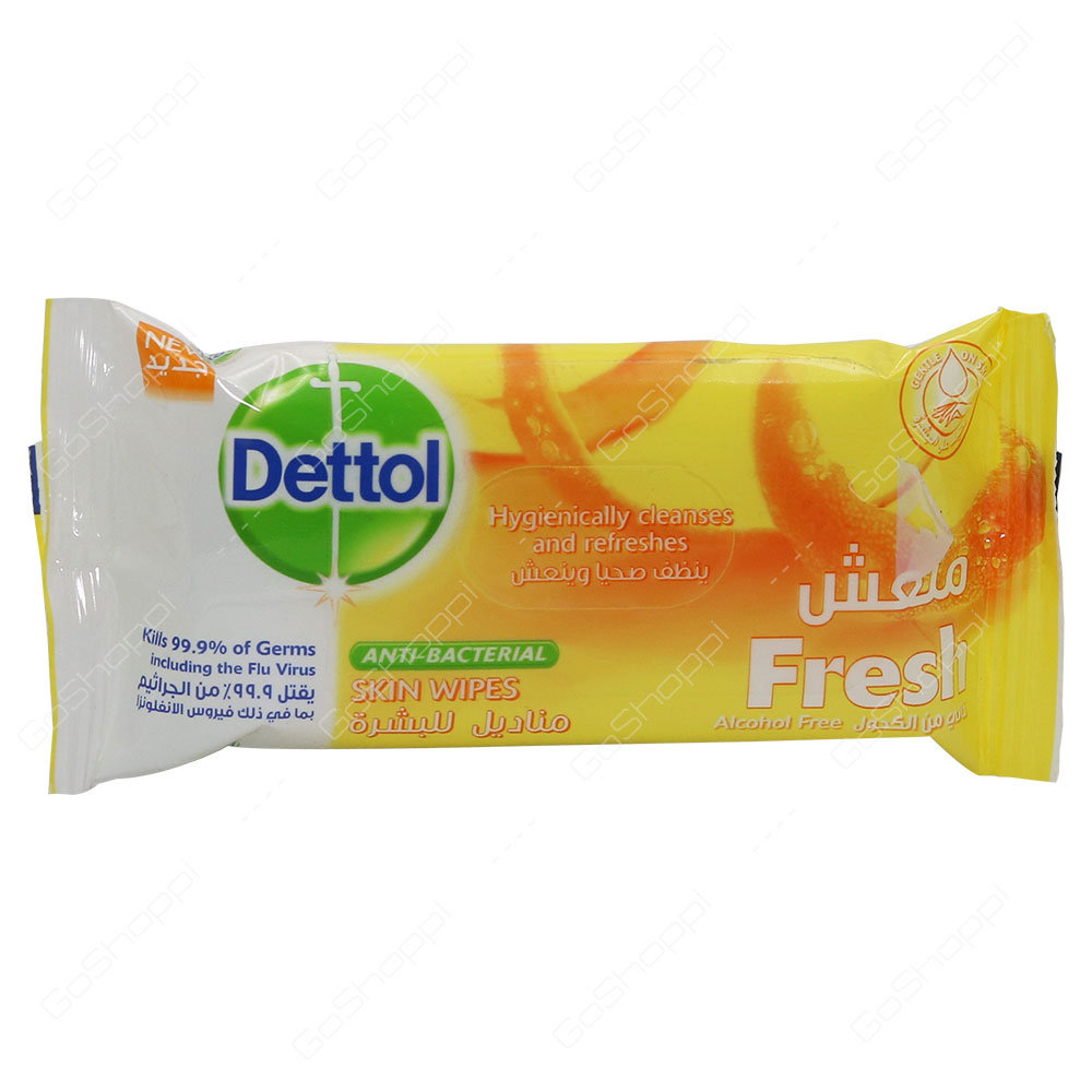 Dettol Fresh Anti Bacterial Skin Wipes 10 Wipes