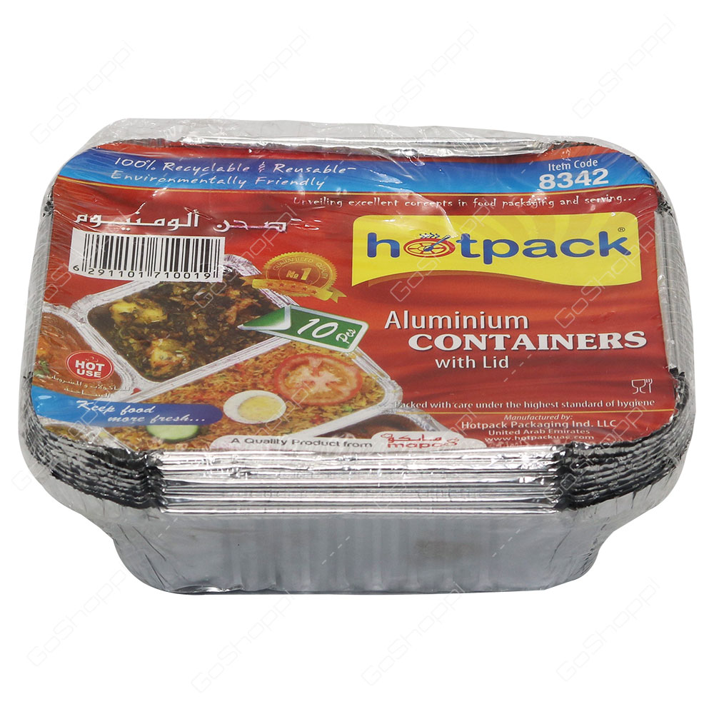 Hot Pack Aluminium Containers With Lid 10 pcs