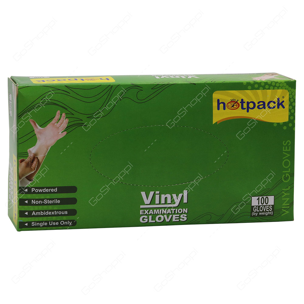 Hot Pack Vinyl Examination Gloves 100 pcs