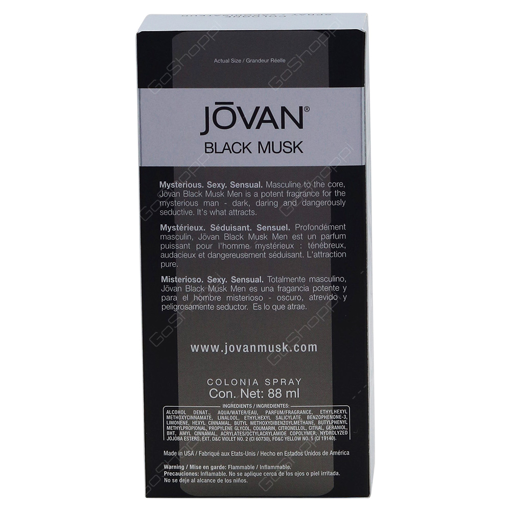 Jovan Black Musk Colonge Spray For Men 88ml