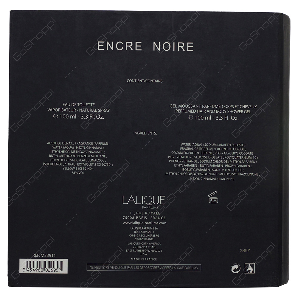 Lalique Encre Noire Gift Set For Men 2pcs