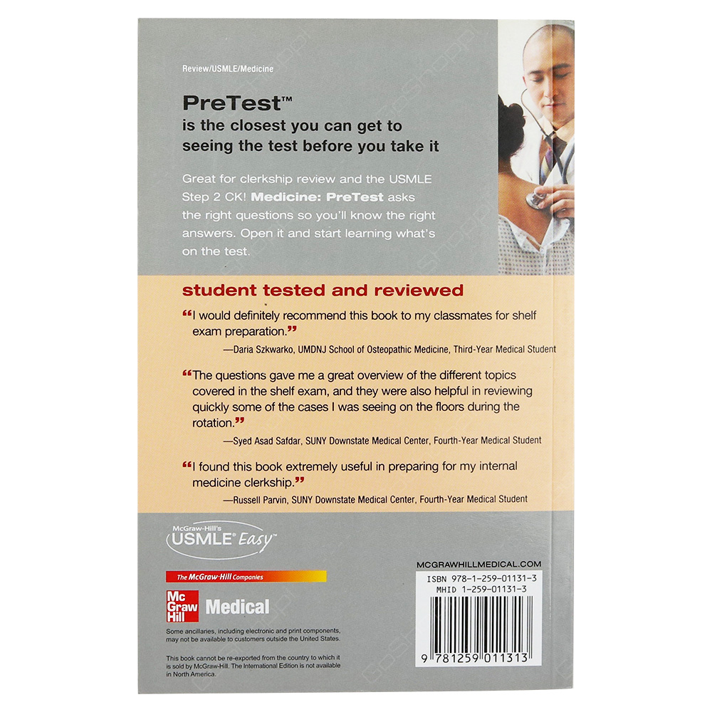 Medicine - PreTest Self-Assessment And Review 13th Edition - Buy Online