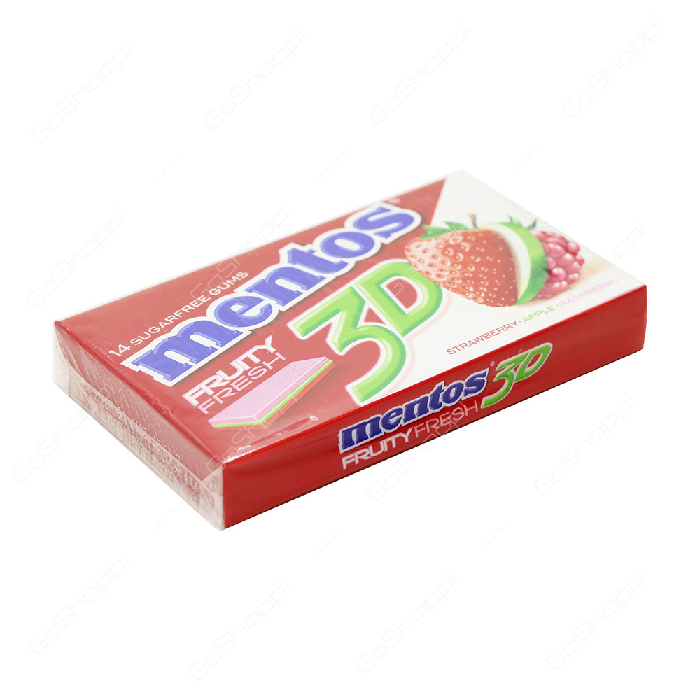 Mentos Fruity Fresh 3D Strawberry Apple Raspberry 14 pcs
