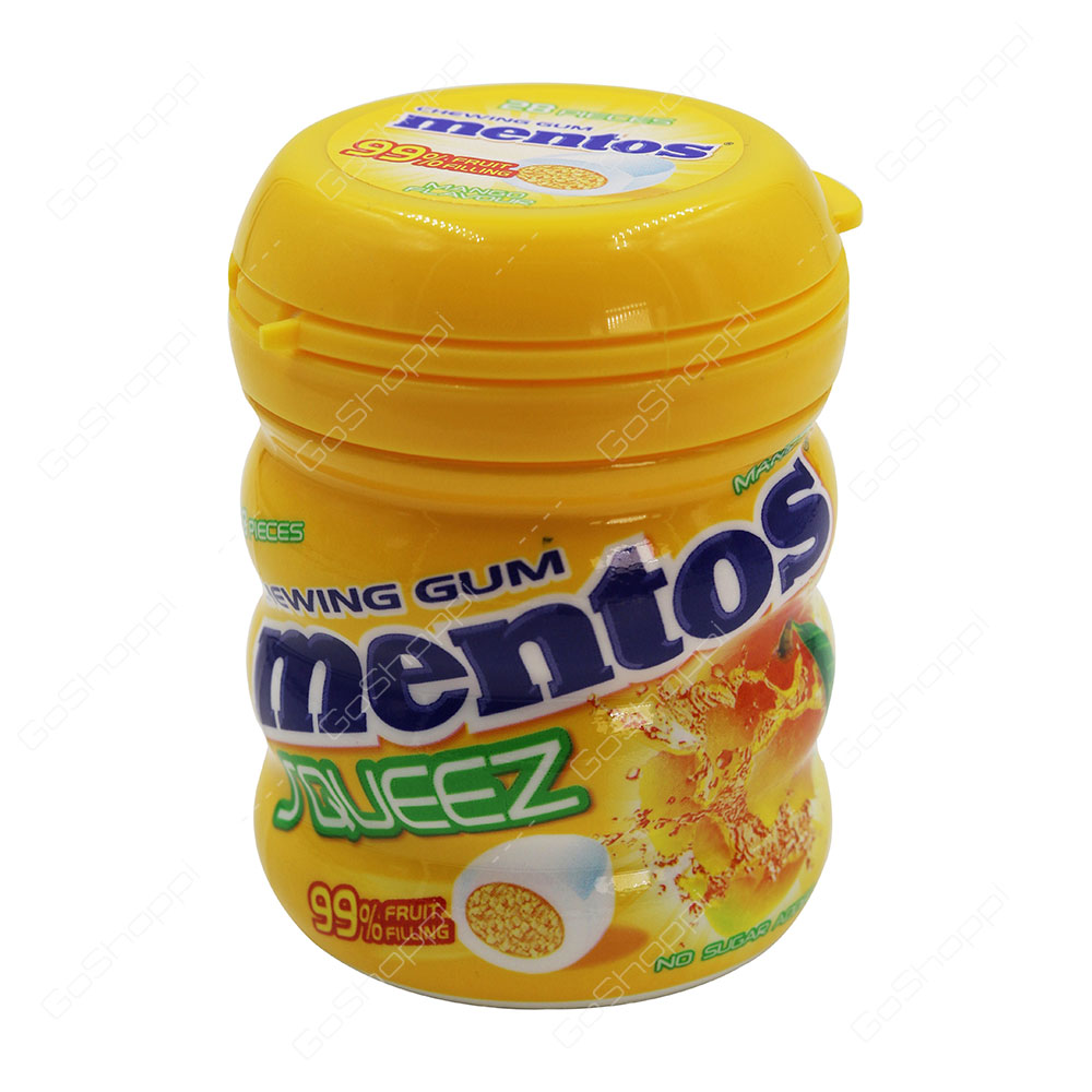 Mentos Squeeze Chewing Gum Mango 28 pcs