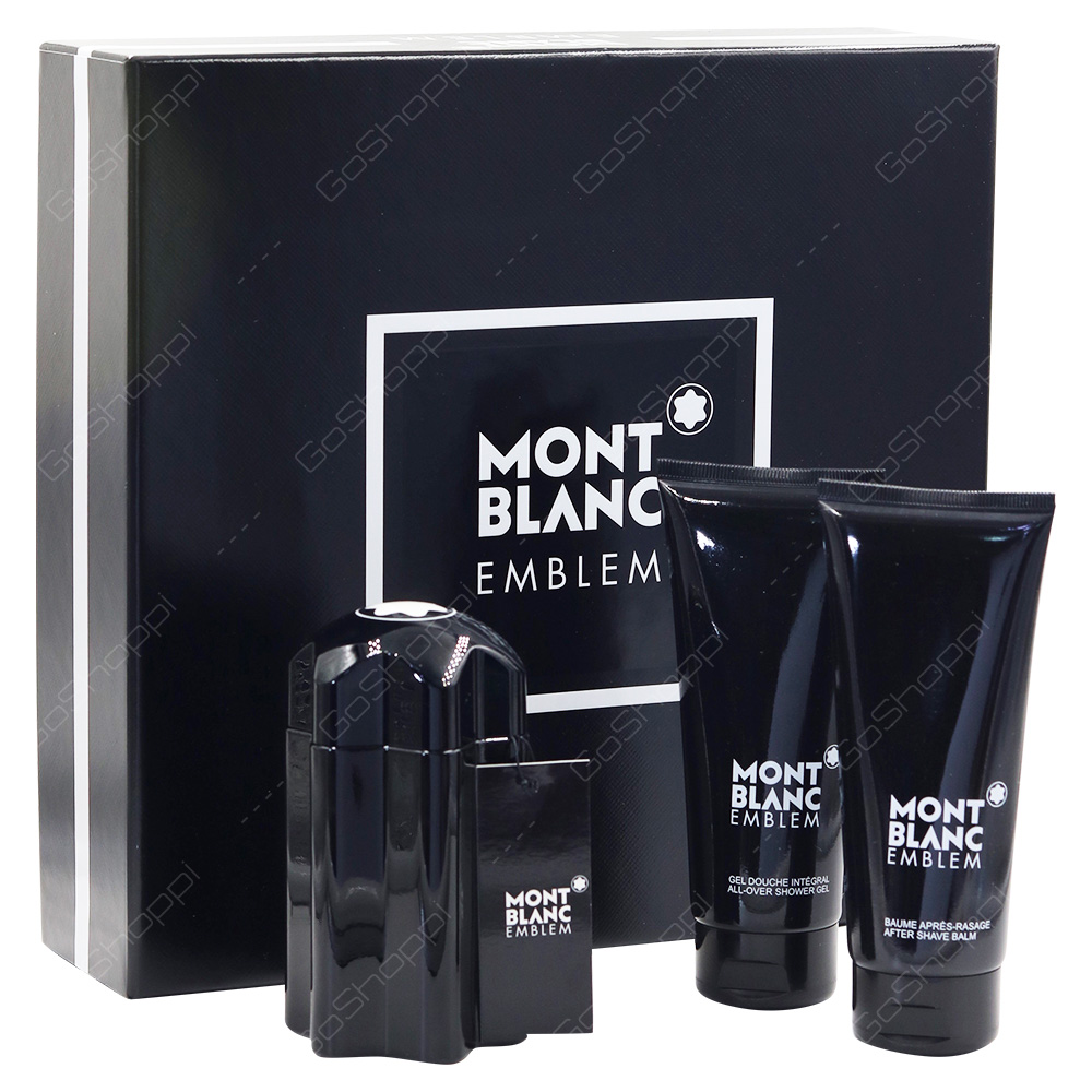 Mont Blanc Emblem For Men Gift Pack Eau De Toilette 100ml After Shave Balm 100ml Shower Gel 100ml