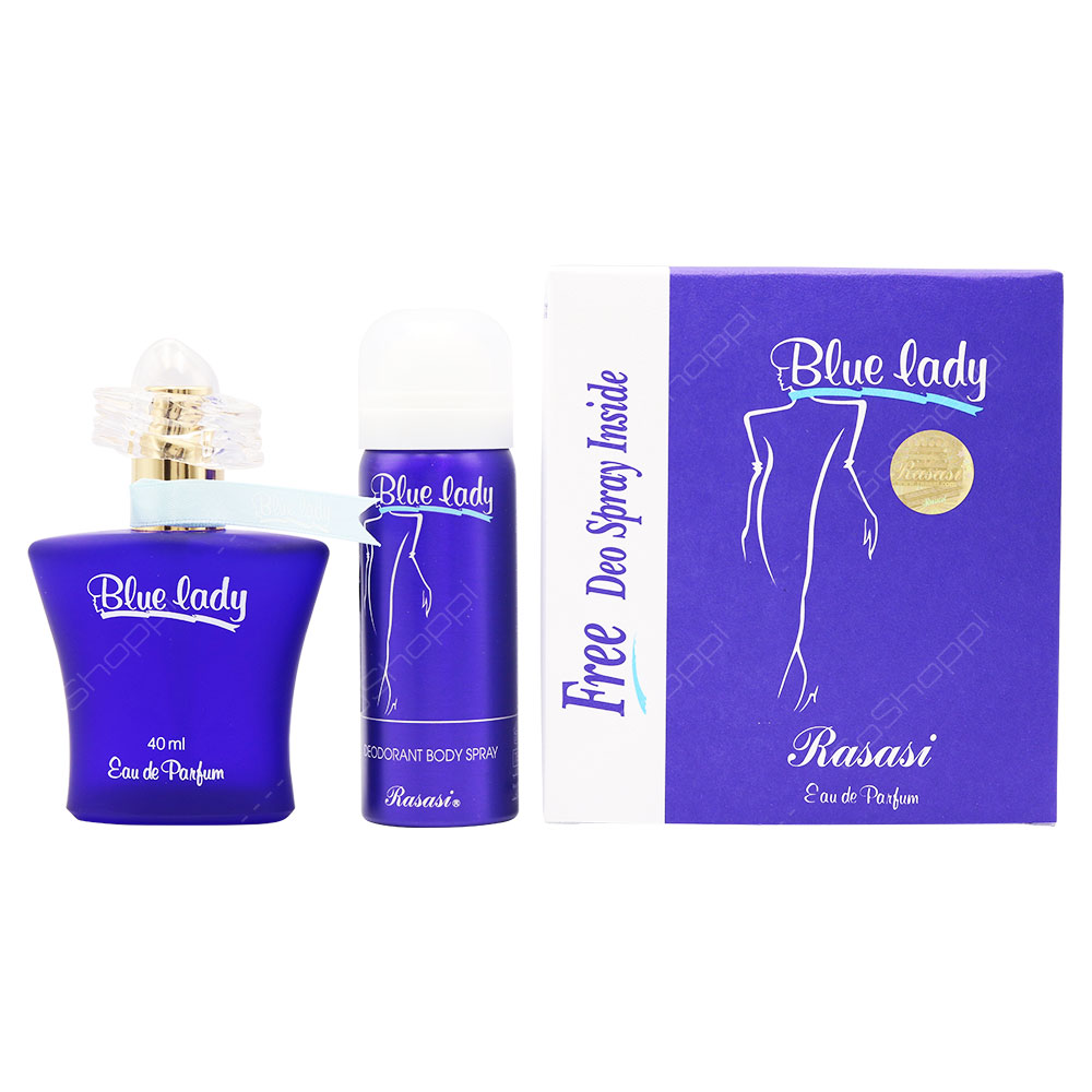 Rasasi Blue Lady Eau De Parfum With Free Deo Spray 40ml