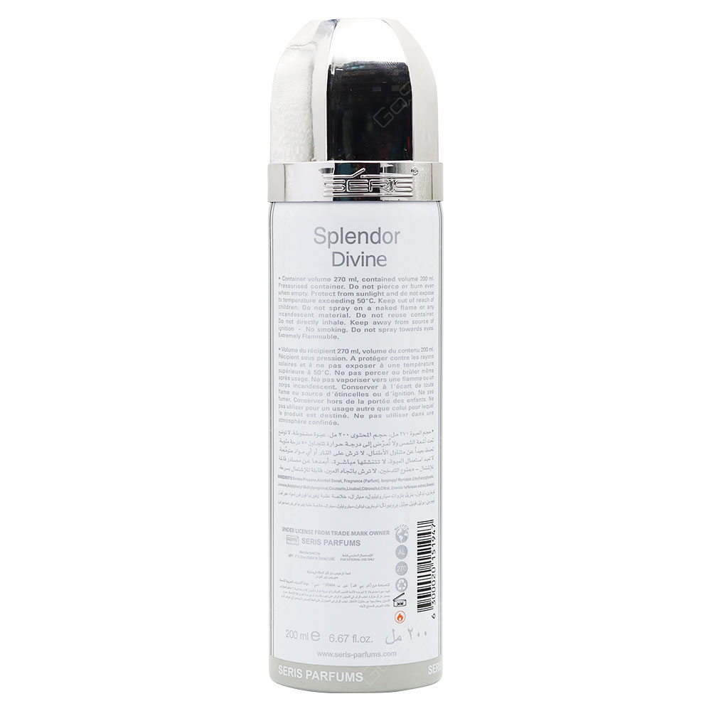 Series Splendor Divine Deodorant Body Spray For Men 200ml