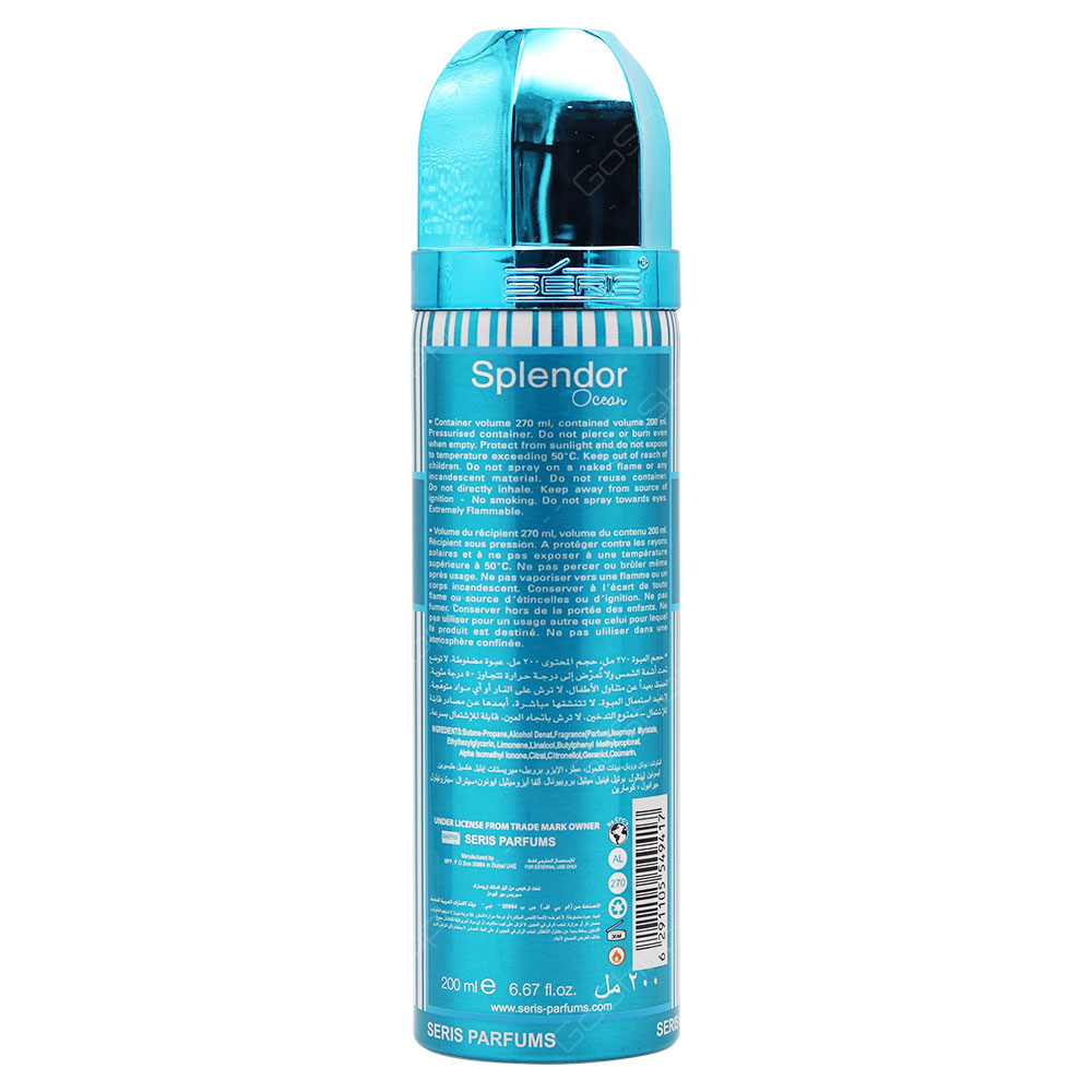 Series Splendor Ocean Deodorant Body Spray For Men 200ml