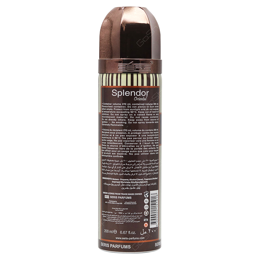 Series Splendor Orient Deodorant Body Spray For Men 200ml