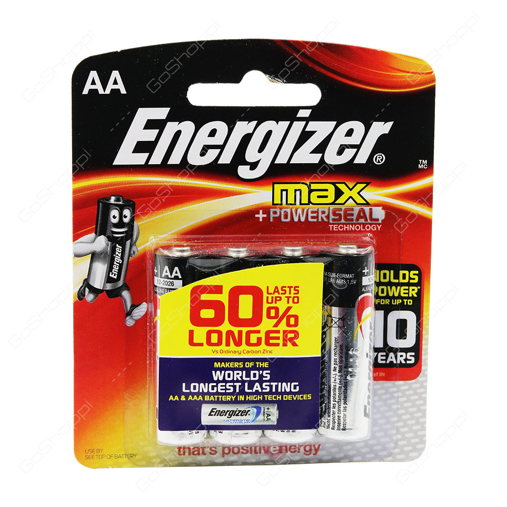 Energizer Max Power Seal AA Batteries 4 Pack